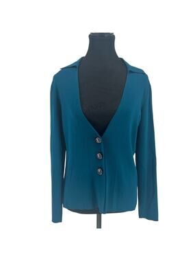 Talbots Teal Button-Up Cardigan - Size Medium